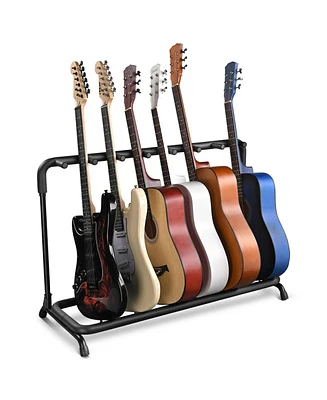 Yescom 7 Seven Holder Multi Guitar Folding Stand Band Stage Bass Acoustic Guitar Display Rack
