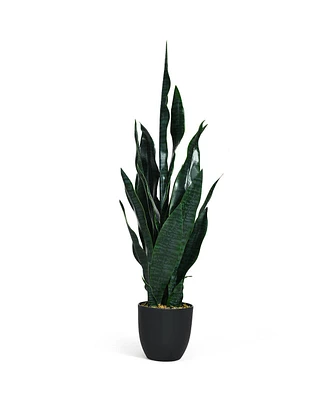 Slickblue 35.5 Inch Indoor-Outdoor Artificial Fake Snake Plant