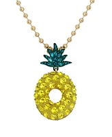 Betsey Johnson Faux Stone Pineapple Pendant Necklace