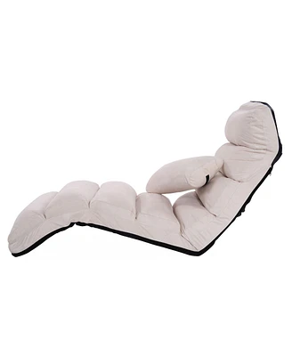 Slickblue Folding Lazy Sofa Chair Stylish Sofa Couch Beds Lounge Chair With Pillow