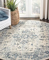 Safavieh Charleston CHL411 Ivory and Navy 6'7" x 6'7" Round Area Rug