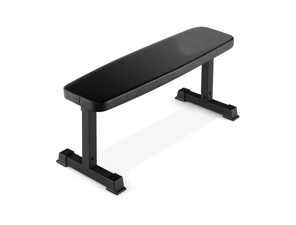 Slickblue Flat Weight Bench Heavy Duty Strength Training Bench - Black