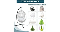 Aoodor Hammock Steel C Stand -Only Stand for Hanging Hammock Chairs - 300 Pound Capacity, Black