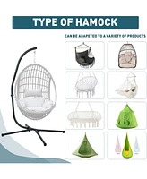 Aoodor Hammock Steel C Stand -Only Stand for Hanging Hammock Chairs - 300 Pound Capacity, Black