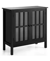 Slickblue Glass Door Sideboard Console Storage Buffet Cabinet