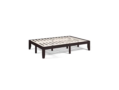 Slickblue 14 Inch Full Wood Platform Bed Frame with Slat Support