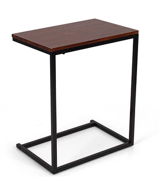 Slickblue 26 Inch Beside Sofa Laptop Holder End Stand Desk-Dark Brown