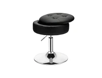 Slickblue Adjustable 360° Swivel Storage Vanity Stool with Removable Tray