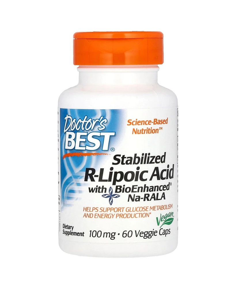 Doctor's Best Stabilized R-Lipoic Acid with BioEnhanced Na-rala 100 mg - Veggie Caps