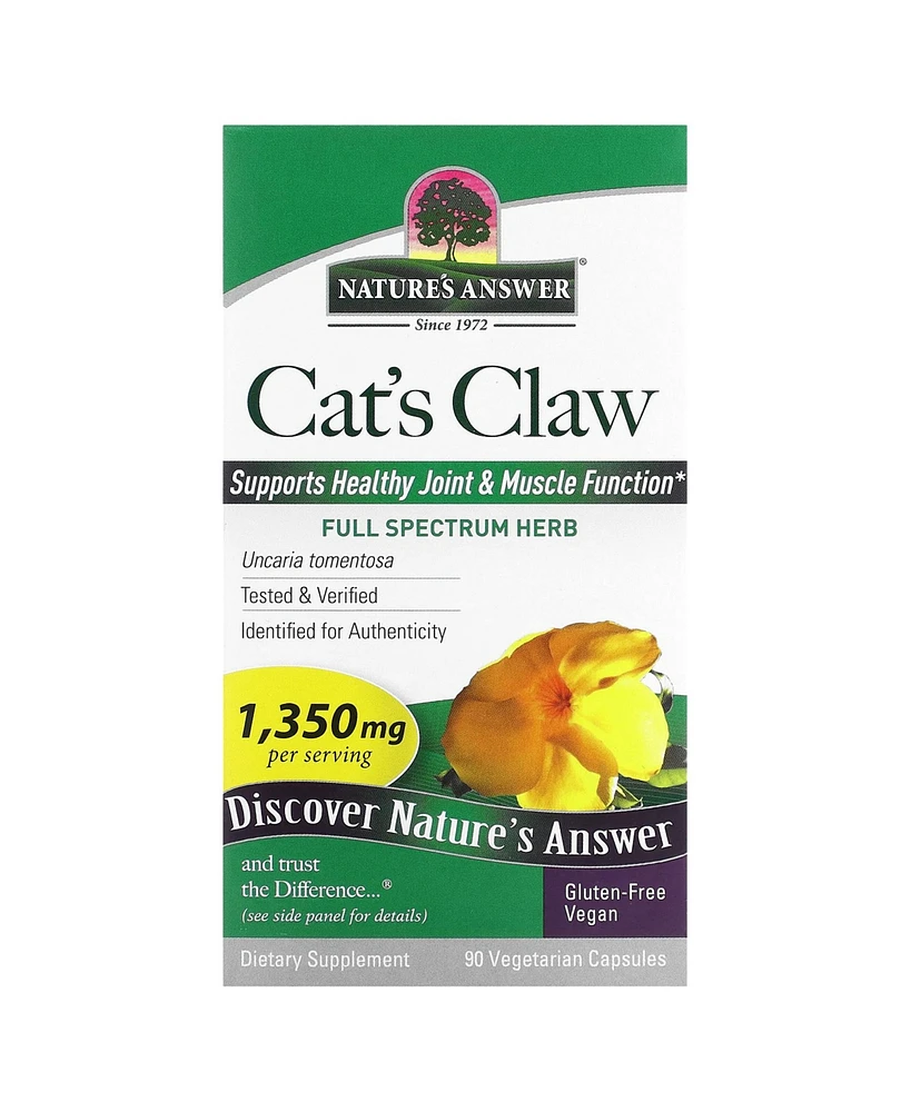 Nature's Answer Cat's Claw 1 350 mg - 90 Vegetarian Capsules (450 mg per Capsule)