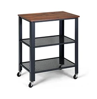 Slickblue 3-Tier Kitchen Utility Industrial Cart with Storage