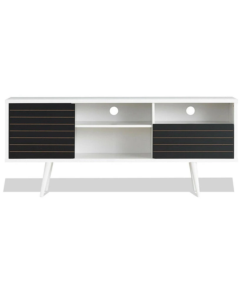 Slickblue Mid-Century Modern Tv Stand for TVs up to 65 Inch with Storage Shelves