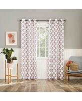 Avie Global Medallion Semi-Sheer Grommet Curtain Panel