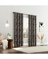 Pedra Paisley Embroidery 100% Blackout Back Tab Curtain Panel