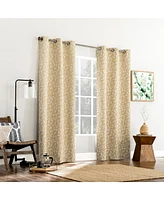 Satti Embroidered Leaf 100% Blackout Grommet Curtain Panel