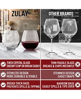 Zulay Kitchen Piece Stemless Wine Glasses Set