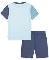 Levi's Toddler & Little Boys Logo Colorblock Knit Shorts Set