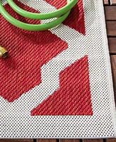 Safavieh Courtyard CY6903 Red and Bone 7'10" x 7'10" Sisal Weave Square Outdoor Area Rug