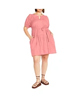 City Chic Plus Size Cassie Plain Dress