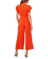 Vince Camuto Women's Tie-Waist Flutter-Sleeve V-Neck Jumpsuit