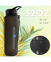 Zulay Kitchen Hydration Nation Water Bottle With Time Marker 32oz