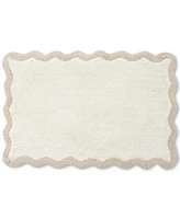 Pure Bath Cotton Contrast-Scallop Bath Rug, 20" x 30"