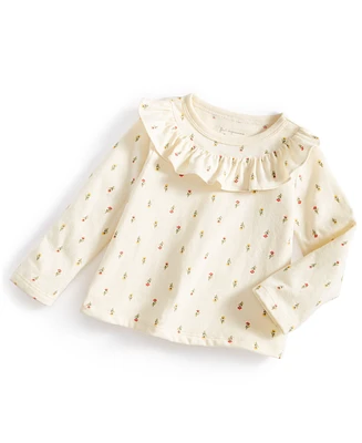 First Impressions Baby Girls Felicity Field Long-Sleeve Ruffled Top, Created for Macy's