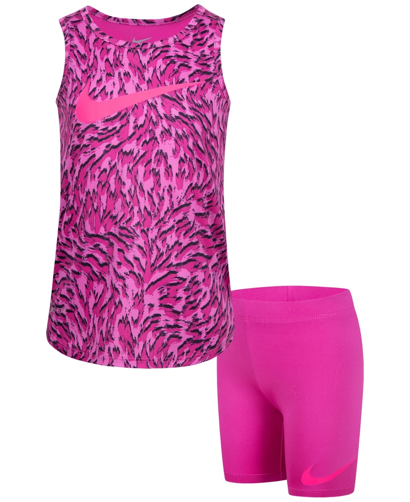 Nike Little Girls Veneer Tank Top and Shorts Set