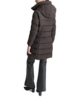 Dkny Women's Bibbed Hooded Zip-Front Puffer Coat
