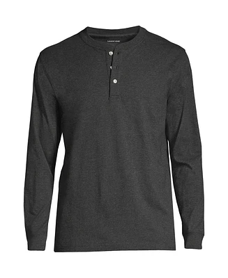 Lands' End Men's Big and Tall Super-t Long Sleeve Henley T-Shirt