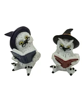 Fc Design 3.5"H 2-pc Owl Reading Figurine Set Decoration Home Decor Perfect Gift for House Warming, Holidays and Birthdays