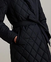 Lauren Ralph Women's Asymmetric Belted Quilted Coat