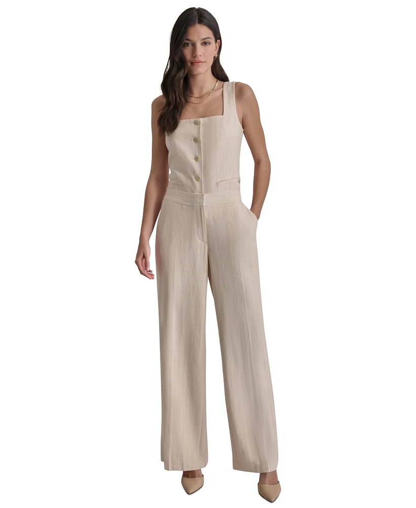 Dkny Women's Mid-Rise Wide-Leg Full-Length Pants