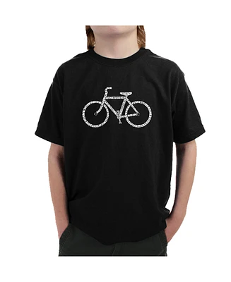 La Pop Art Boys Word T-shirt - Save A Planet, Ride Bike