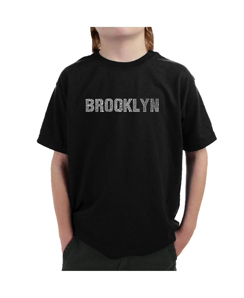 La Pop Art Boys Word Art T-shirt - Brooklyn Neighborhoods