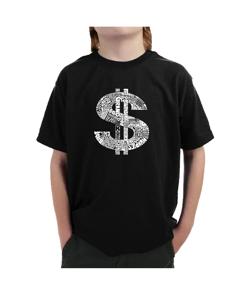 La Pop Art Boys Word T-shirt - Dollar Sign