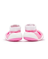 Komuello Infant Girl Breathable Washable Non-Slip Sock Shoes T-Strap Heart