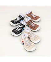Komuello Infant Girl Boy Breathable Washable Non-Slip Sock Shoes Runner - Light Beige