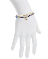 Unwritten Cubic Zirconia Multi Blue Glass Evil Eye Triple Strand Bracelet