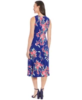 London Times Women's Floral-Print Fit & Flare Dress