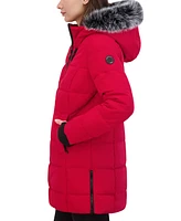 Nautica Women's Faux-Fur-Trim Hooded Puffer Coat