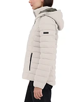 Nautica Women's Faux-Fur-Trim Hooded Packable Puffer Coat
