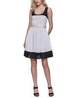 Karl Lagerfeld Paris Women's Square-Neck Belted Dress