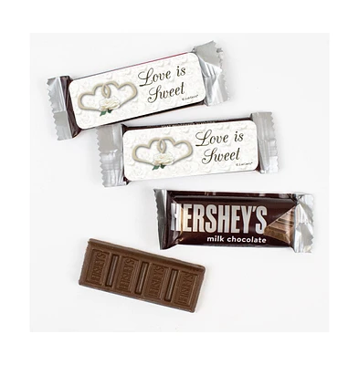 Just Candy 44 Pcs Bulk Wedding Candy Hershey's Snack Size Chocolate Bar Party Favors (19.8 oz, Approx. 44 Pcs) - Two Hearts - Assorted pre
