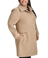 Tommy Hilfiger Plus Size Collared Button-Front Coat, Created for Macy's