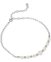 Ajoa by Nadri Silver-Tone Imitation Pearl Ankle Bracelet