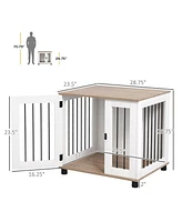 PawHut Dog Crate Furniture, Side or End Table w/ Door for Small Medium Dogs