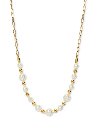 Ajoa by Nadri 18k Gold-Plated Imitation Pearl Statement Necklace, 16" + 2" extender