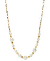 Ajoa by Nadri 18k Gold-Plated Imitation Pearl Statement Necklace, 16" + 2" extender