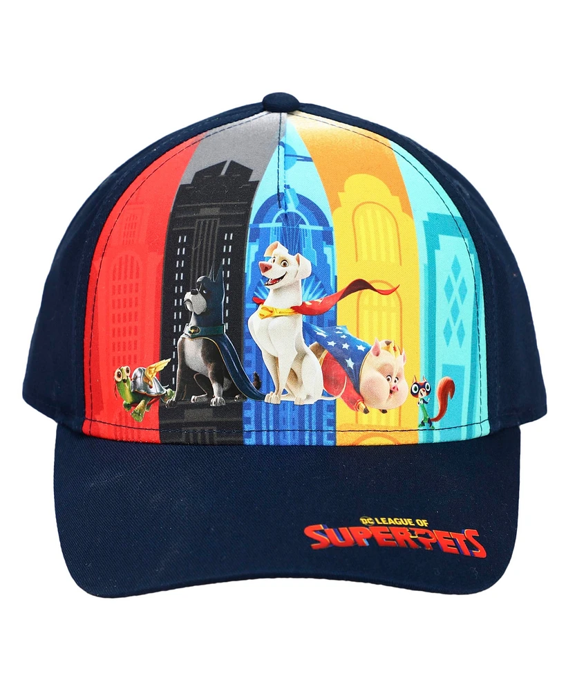 Dc Comics Boys Dc League of Super Pets Character Panels Navy Youth Snapback Hat